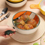 Cartoon Embossed Bowl With Handle - Lazylifeshop
