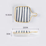 Minimalist Blue And White Plate With Handle - Lazylifeshop