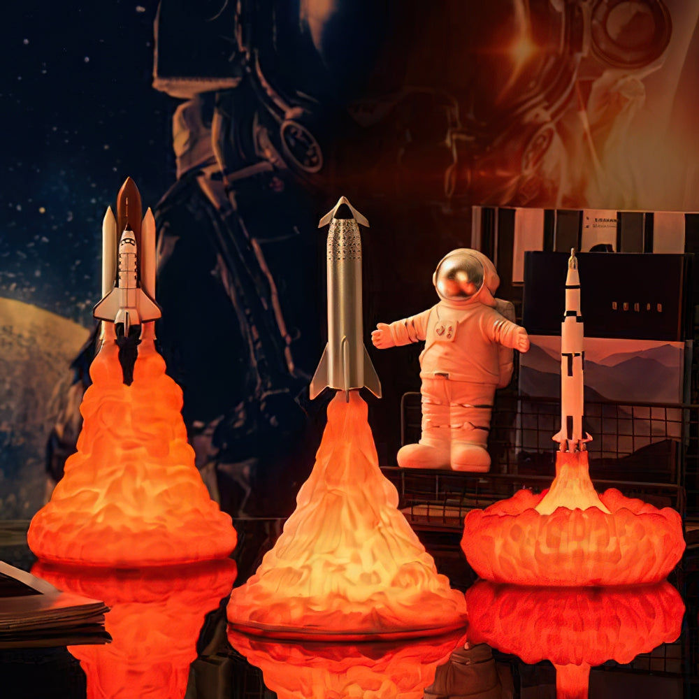 Rocket Lamp 3D - Space Shuttle LED Lamp