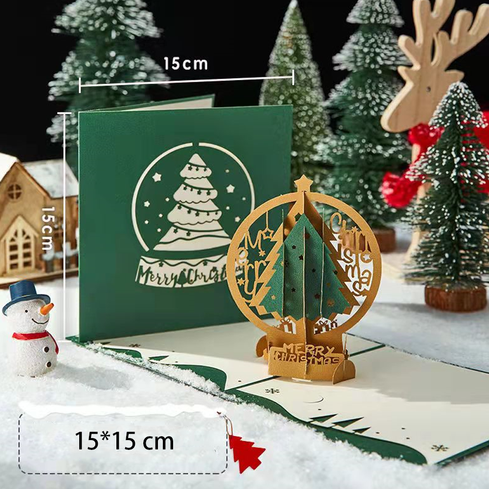 Merry Christmas 3D Pop-Up Festival Greeting Card