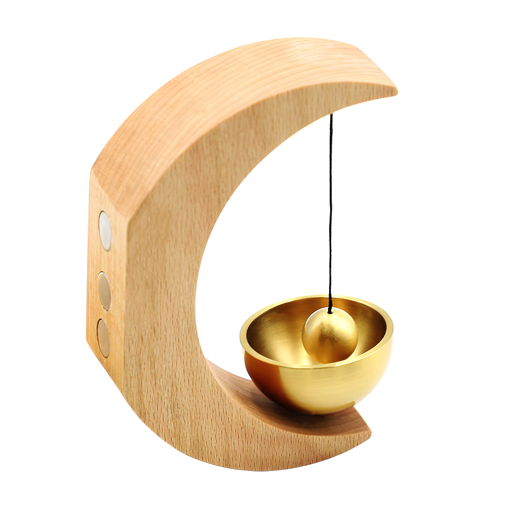 Wooden Moon Doorbell Handmade Opening Reminder Bell
