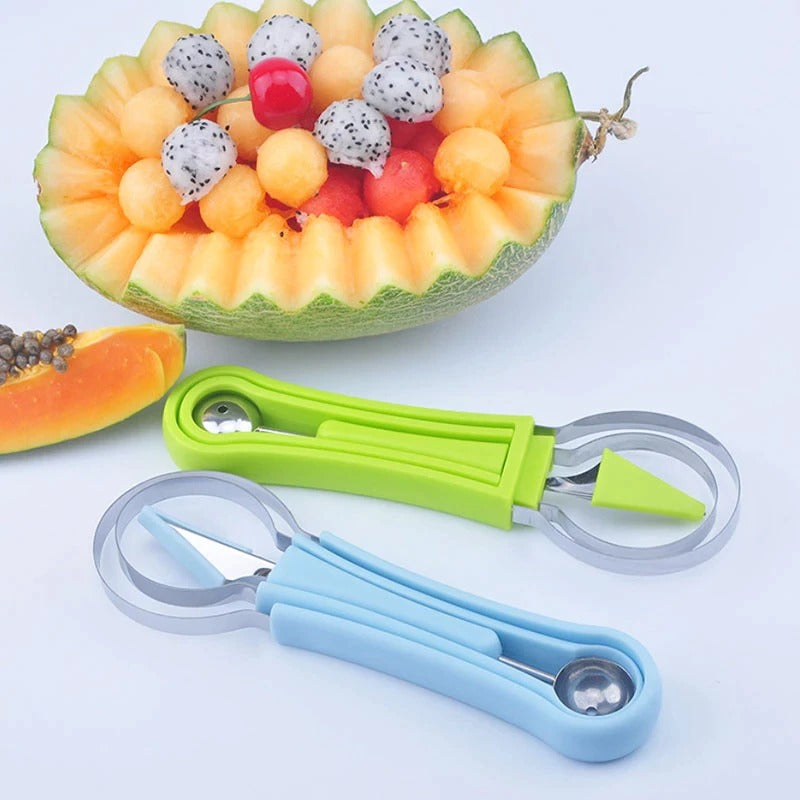 Machomby 14 Pack Melon Baller Scoop Set - 4 in 1 Stainless Steel Fruit Tool Set Fruit Scooper Seed Remover with Fruit Vegetable Cutter Shapes Set