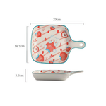 Cherry Peach Star Fruit Orange Pineapple Cartoon Ceramic Plate With Handle - Lazylifeshop