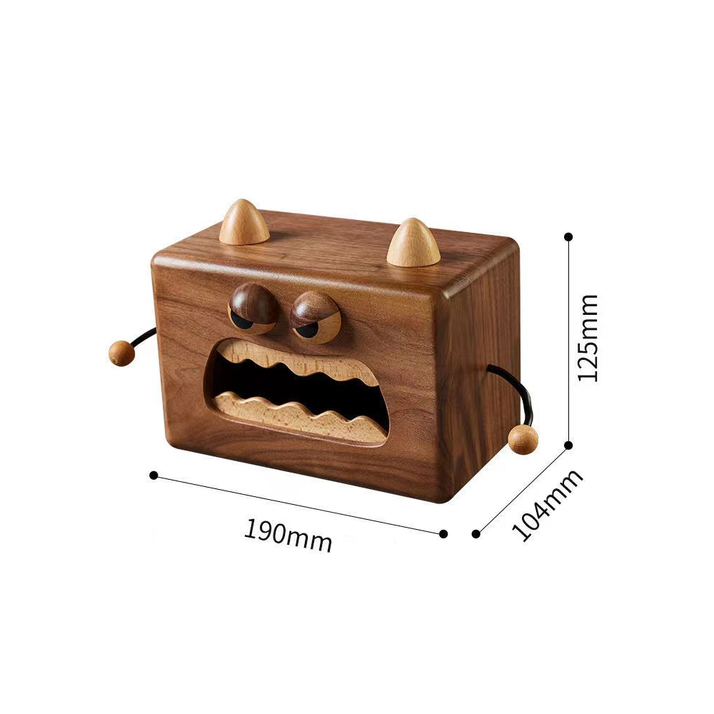 Solid Wood Monster Tissue Box Cover