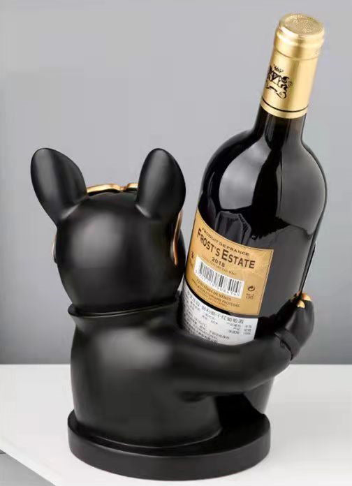 Black French Bulldog Wine Rack