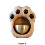 Doorbell Decoration Wooden Handmade Engraving Cat Paw - Lazylifeshop