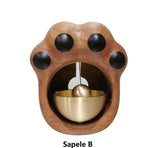 Doorbell Decoration Wooden Handmade Engraving Cat Paw - Lazylifeshop