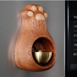 Doorbell Decoration Wooden Handmade Engraving Cat Paw - Lazylifeshop