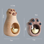 Doorbell Decoration Wooden Handmade Engraving Cat Paw - Lazylifeshop