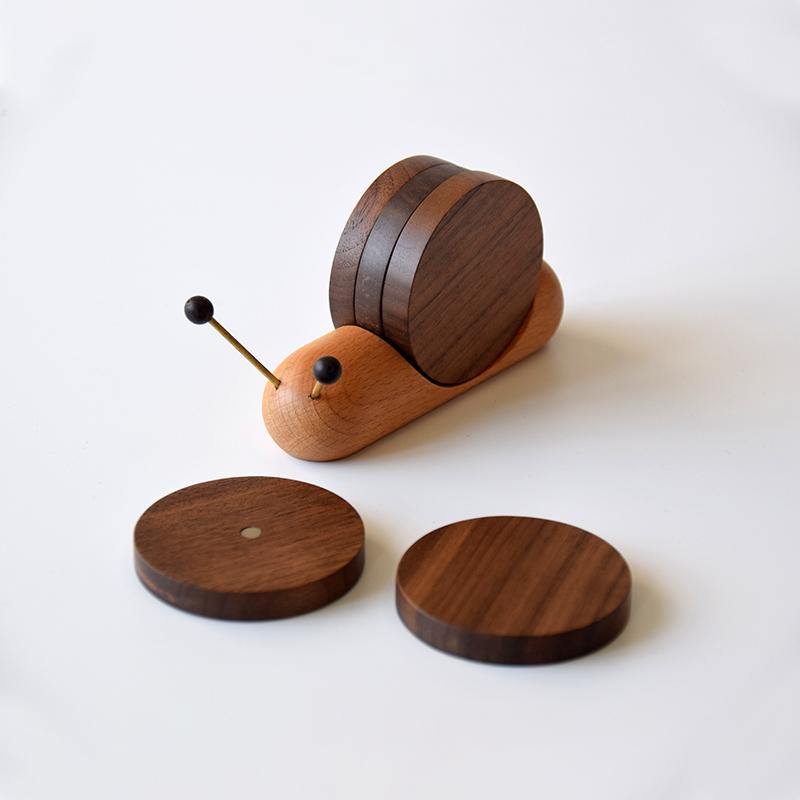 Snail Coaster set Wooden Handmade Home Decor Products