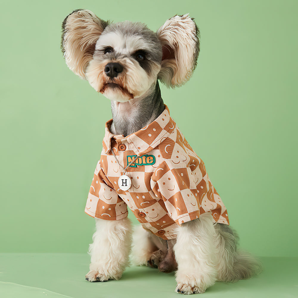 Pet Dog Spring And Autumn Thin Smile Doggy Shirt Dog Clothing Puppy Clothing