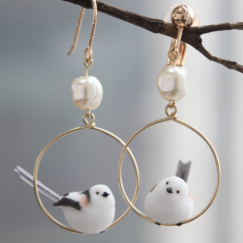 Little Bird Aegithalos Glaucogularis Earrings
