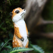 Meerkat Figurines Hand Carved Painted Wooden