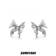 Alien Butterfly Silver Pin Piercing Earrings