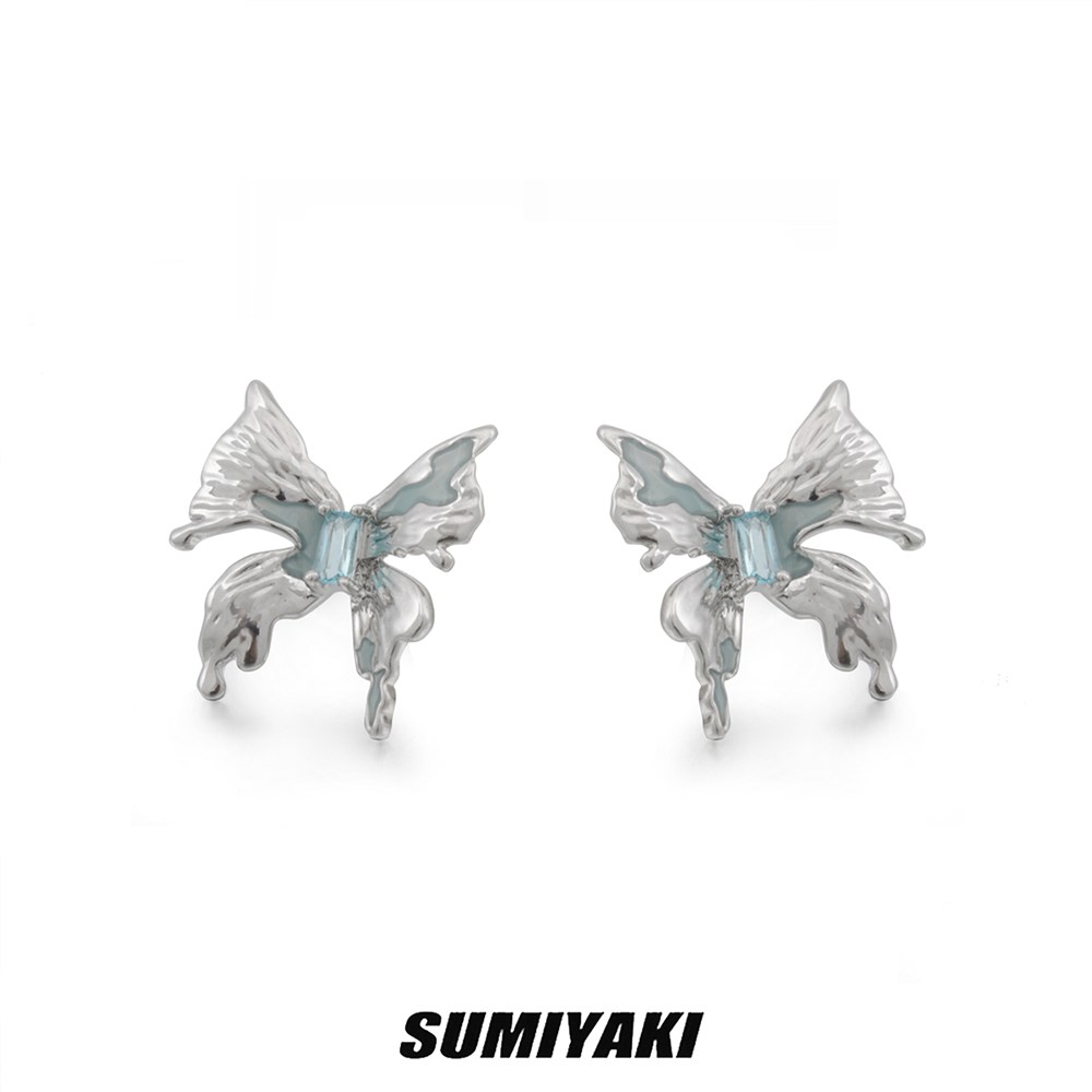 Alien Butterfly Silver Pin Piercing Earrings