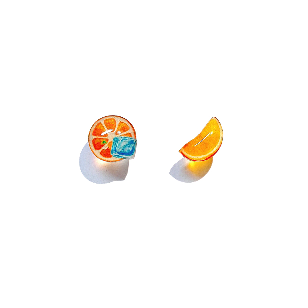 Ice Cube Orange Earrings