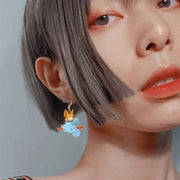Rotary Airplane Animal Earrings