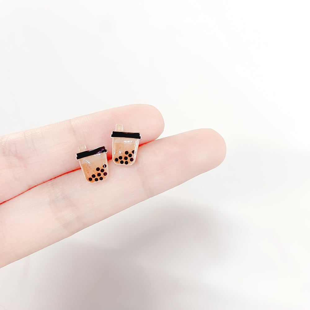 Boba Milk Tea Hoop Earrings - Etsy