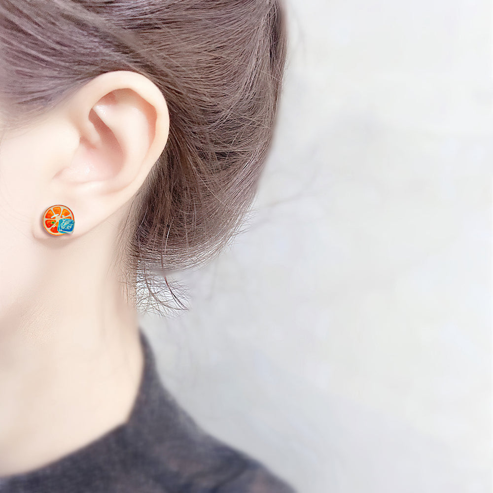 Ice Cube Orange Earrings