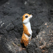 Meerkat Figurines Hand Carved Painted Wooden