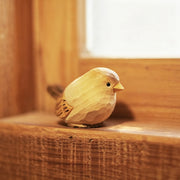 Chubby Bird Figurines Hand Carved Painted Wooden