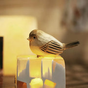 Chubby Bird Figurines Hand Carved Painted Wooden