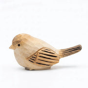 Chubby Bird Figurines Hand Carved Painted Wooden