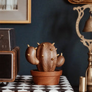 Cactus Jewelry Storage Holder Desktop Ornament Wooden Creative Gifts