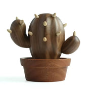 Cactus Jewelry Storage Holder Desktop Ornament Wooden Creative Gifts