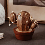 Cactus Jewelry Storage Holder Desktop Ornament Wooden Creative Gifts