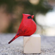 Cardinal Bird Figurines Painted Wooden