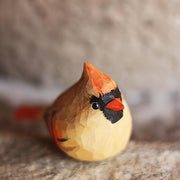 Cardinal Bird Figurines Painted Wooden