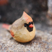 Cardinal Bird Figurines Painted Wooden