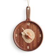 Frying Pan Solid Wood Clock