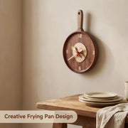 Frying Pan Solid Wood Clock