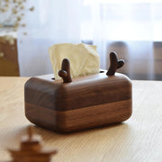 Antler Tissue Box Cover Wooden Handmade Home Decoration
