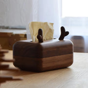 Antler Tissue Box Cover Wooden Handmade Home Decoration