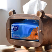 Bear Tissue Box Cover with Toothpick holder Wooden Handmade Decorations