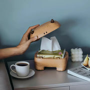 Big Horned Monster Handmade Wooden Tissue Box Cover
