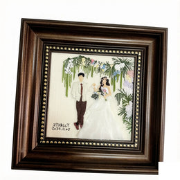 Custom Hand Embroidered Portrait - Personalized Photo Embroidery Framed Wall Art - Image 1