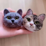Custom Handmade Pet Felt Portrait Brooch