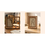 Rotating wood frames displayed on desk