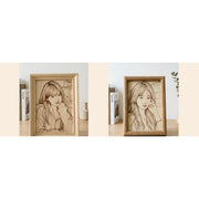 Natural wood frame and solid wood frame side by side