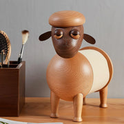 Handmade Wooden Little Sheep Tissue Holder