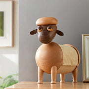 Handmade Wooden Little Sheep Tissue Holder