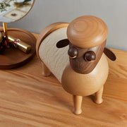 Handmade Wooden Little Sheep Tissue Holder