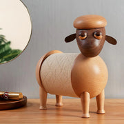 Handmade Wooden Little Sheep Tissue Holder