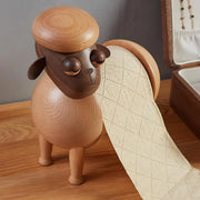 Handmade Wooden Little Sheep Tissue Holder