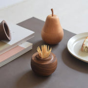 Handmade Wooden Pear Toothpick Holder