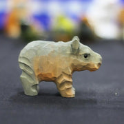 Hippo Figurines Hand Carved Painted Wooden